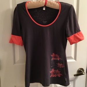 Message Factory short sleeve grey with orange trim inspired tee shirt